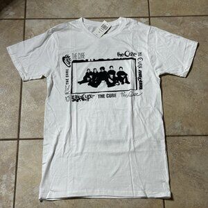 The Cure Logos Two-Sided Womens MEDIUM White T-Shirt New
